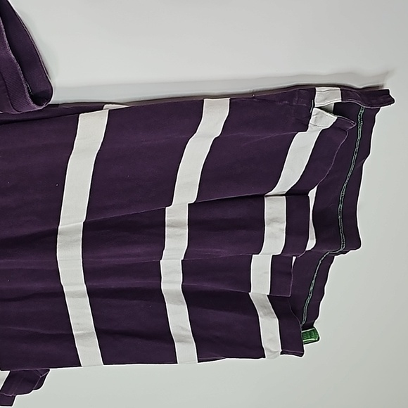 AMERICAN Eagle small purple and white striped classic fit short sleeve polo - Picture 3 of 6